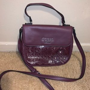 Burgundy Floral Guess Purse